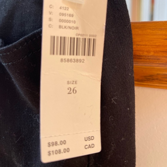 Anthropologie NWT SZ 26 Pilcro black jeans, cropped ankle, super cute! - Picture 4 of 4